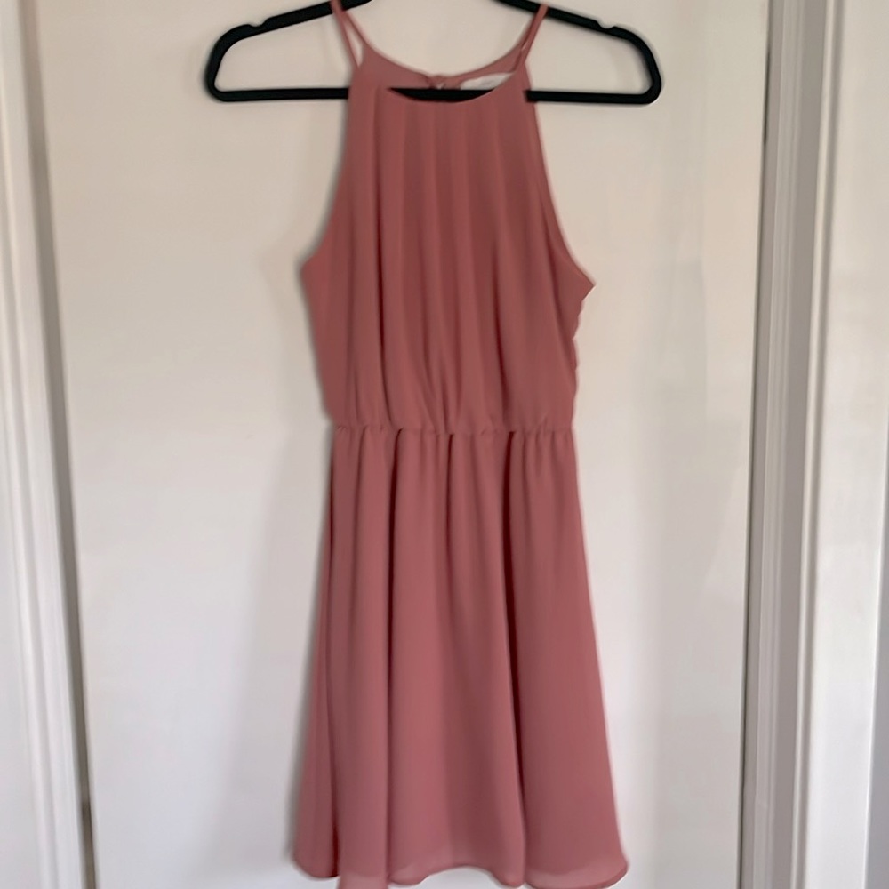 Lush pleated dress with cinched waist